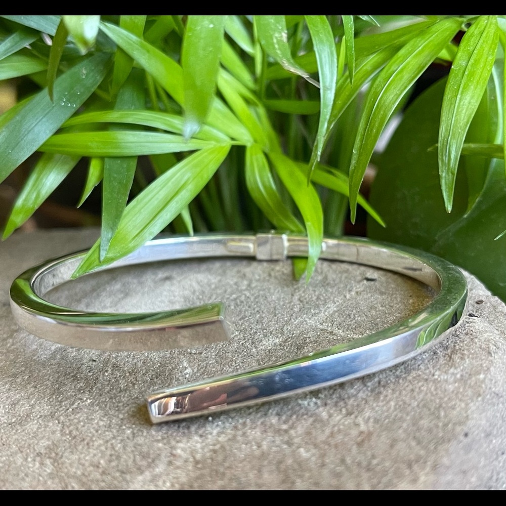 Sterling Silver Hinge Bangle Bracelet - image 1